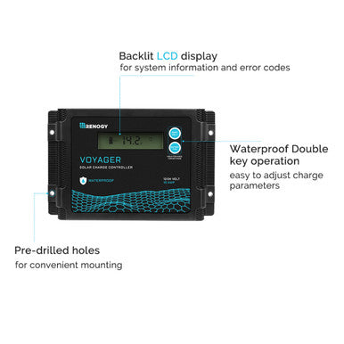 New Edition Voyager 10A PWM Waterproof Solar Charge Controller 