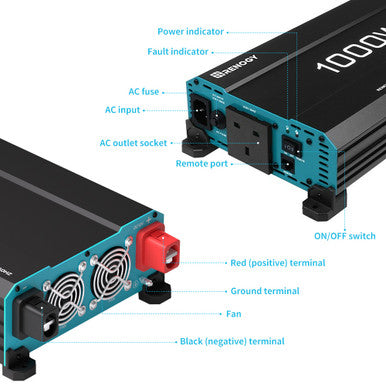 1000W 12V to 230V Pure Sine Wave Inverter (with UPS Function)