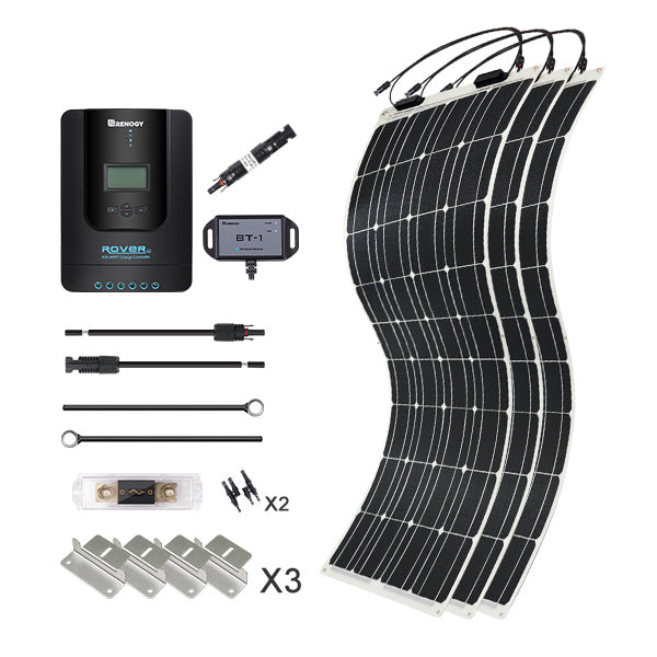300W 12V/24V Monocrystalline Solar Premium Kit w/Rover 40A Charger Controller