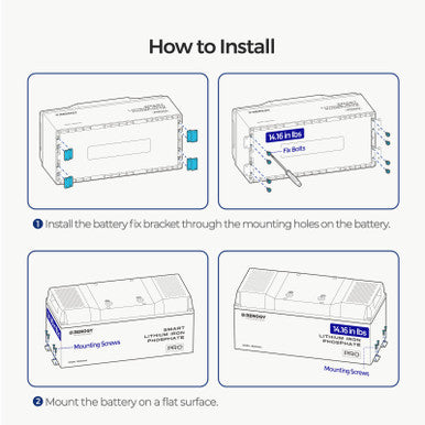 Mounting Brackets for 12V 100Ah Pro LiFePO4 Batteries