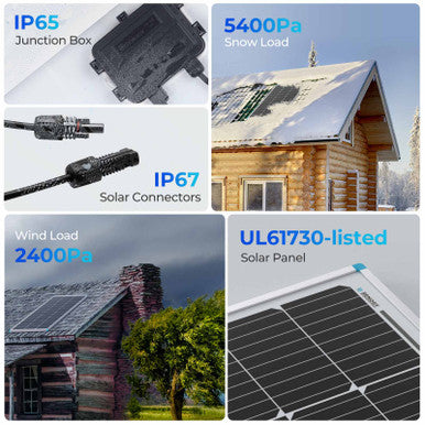 200W 12V/24V Monocrystalline Solar Premium Kit w/Rover 20A Charger Controller