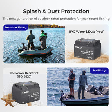 Pro-12V 24V 48V 100Ah Deep Cycle Lithium Iron Phosphate Battery Splash & Dust Protection