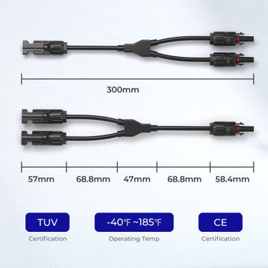 Solar Connectors Y Branch Parallel Adapter Cable