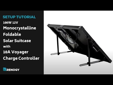 Renogy 100 Watt 12 Volt Monocrystalline Foldable Solar Suitcase with 10A Voyager Charge Controller